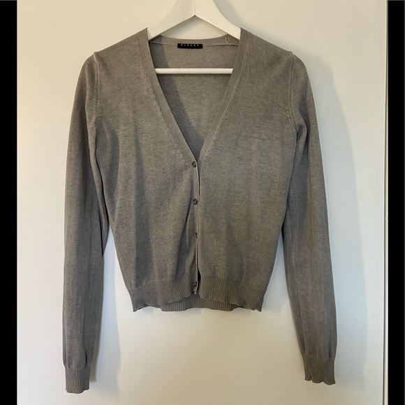 Grey cotton cardigan SISLEY - Picture 2 of 4